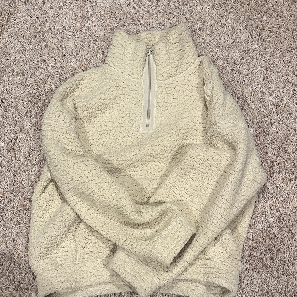 Cozy Cream Quarter-Zip Sweatshirt